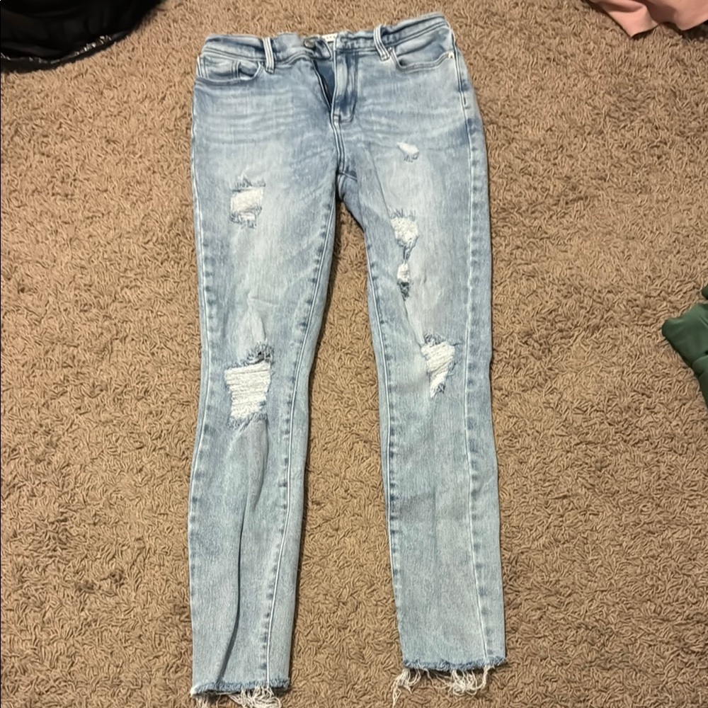 PacSun Blue Skinny Jeans Distressed Style